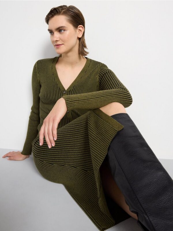 Ribbed midi dress - 3004713-9397