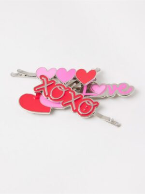 4-pack  hair pins with hearts - 3005925-7754