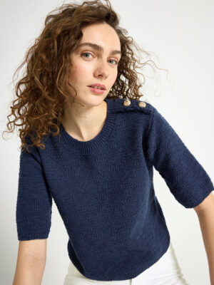 Džemper -mešavina 65% pamuk - Knitted short-sleeved jumper 26