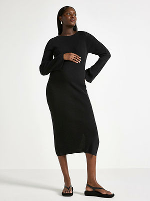 Haljina - mešavina 55% pamuk - MOM rib-knit maternity dress 11