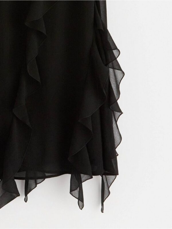 Midi skirt in chiffon with flounces - 3000835-80