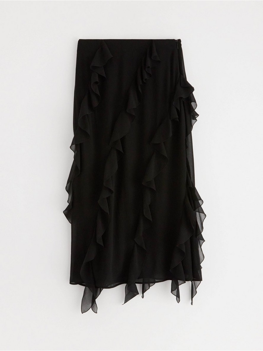 Suknja – Midi skirt in chiffon with flounces