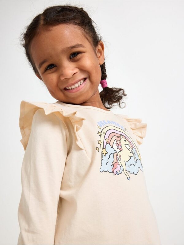 Long-sleeved top with frills - 3004742-1230