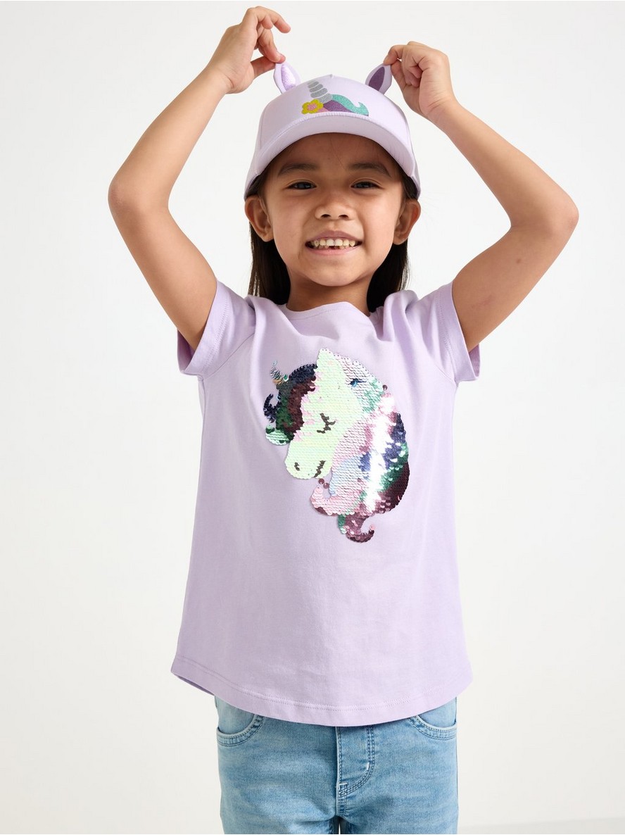 Majica – Top with reversible sequins motif