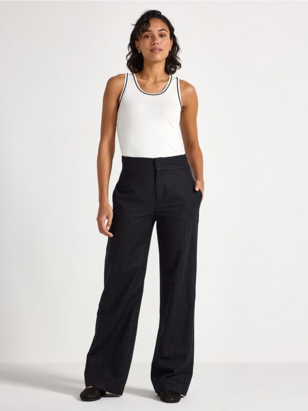 LYKKE wide trousers in linen blend - 3005321-80