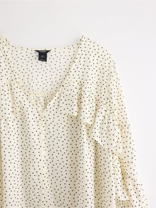 Blouse with flounce - 3006803-7862