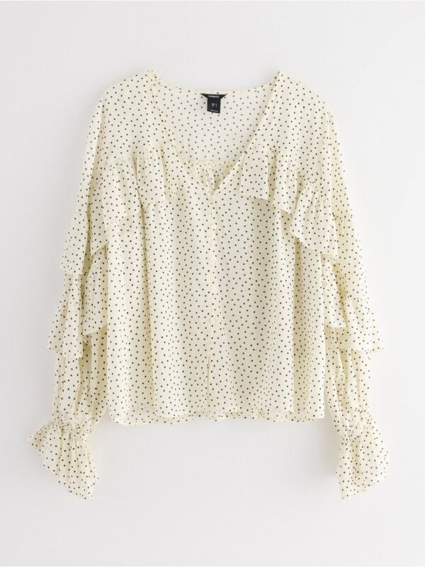 Blouse with flounce - 3006803-7862