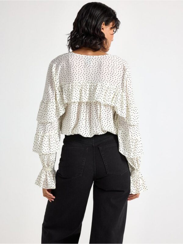 Blouse with flounce - 3006803-7862
