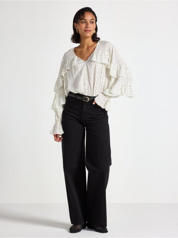 Blouse with flounce - 3006803-7862