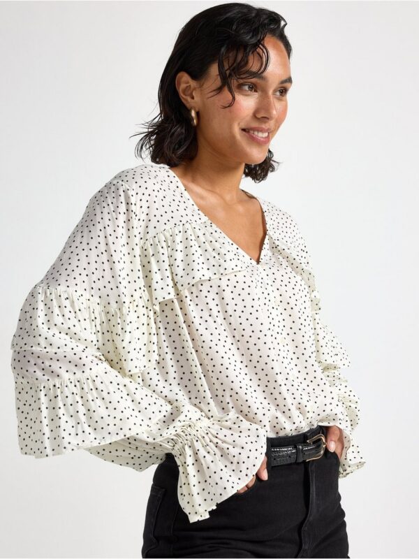 Blouse with flounce - 3006803-7862