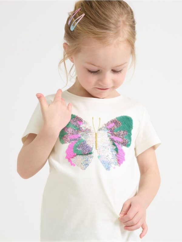 Top with reversible sequins motif - 3006945-325