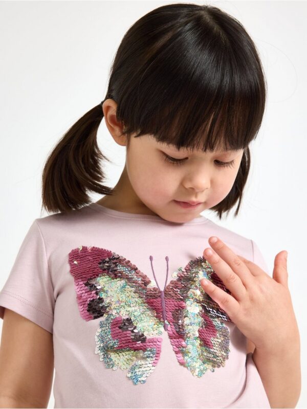 Top with reversible sequins motif - 3006945-7736