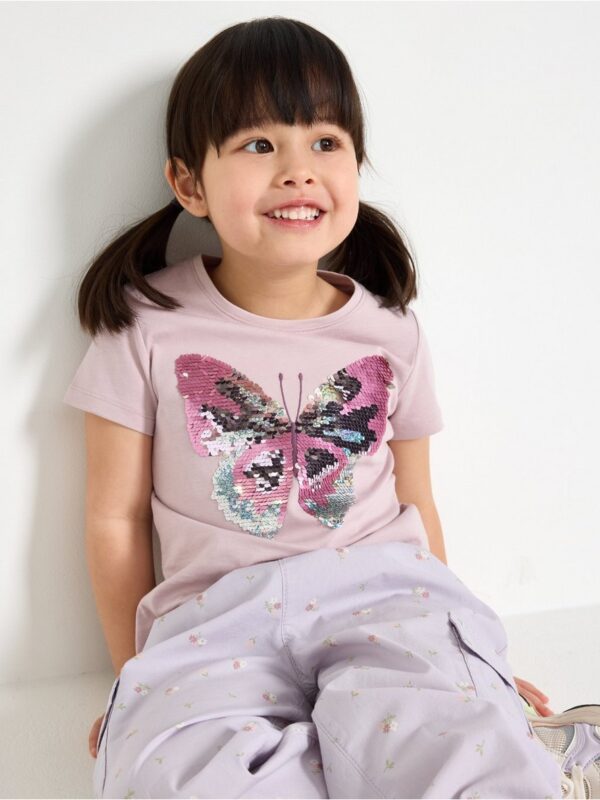 Top with reversible sequins motif - 3006945-7736