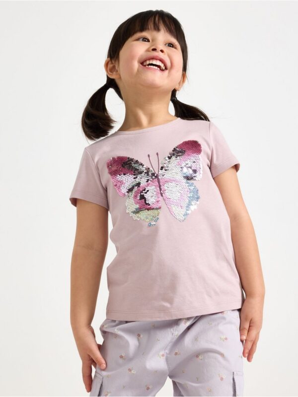 Top with reversible sequins motif - 3006945-7736
