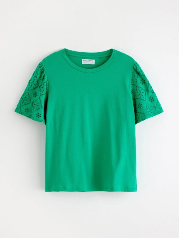 Top with broderie anglaise - 3007258-5818