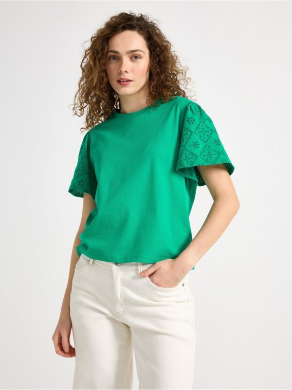 Top with broderie anglaise - 3007258-5818