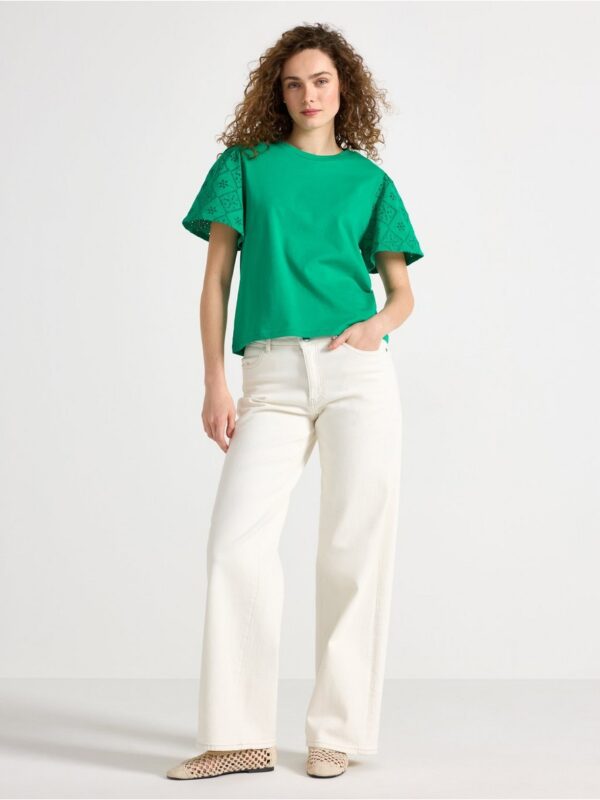 Top with broderie anglaise - 3007258-5818