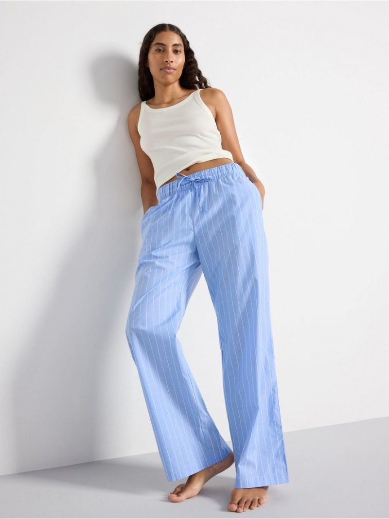 Pyjama trousers in poplin - 3001441-7483