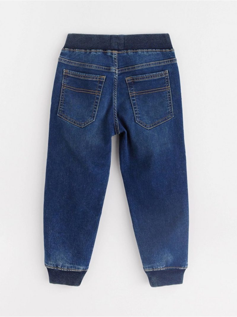 WILMER wide leg jeans in denim jersey with reinforced knees - 3001803-790