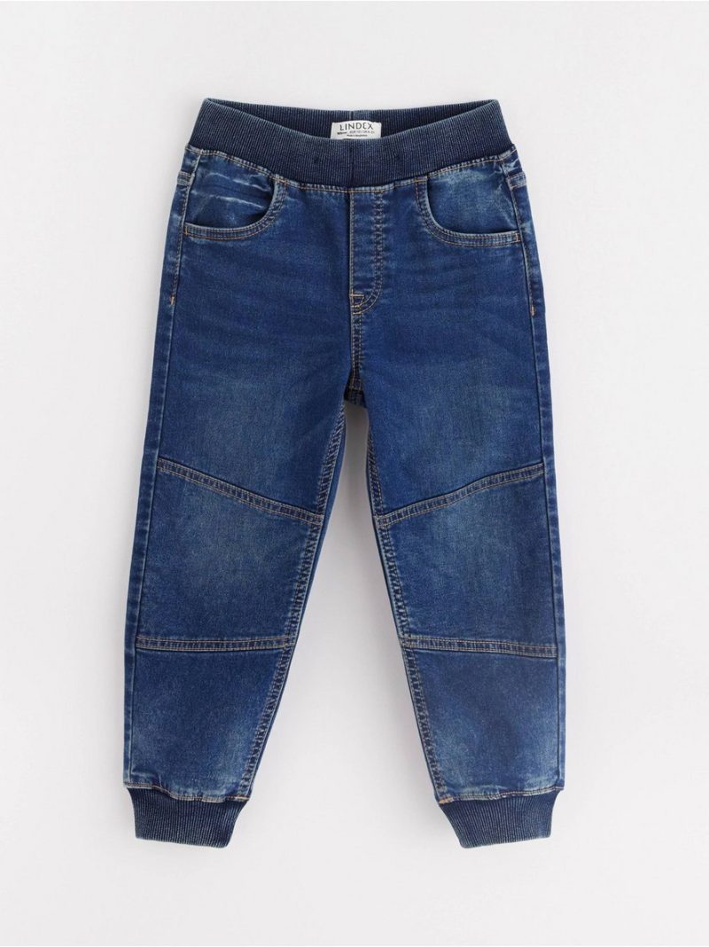 WILMER wide leg jeans in denim jersey with reinforced knees - 3001803-790