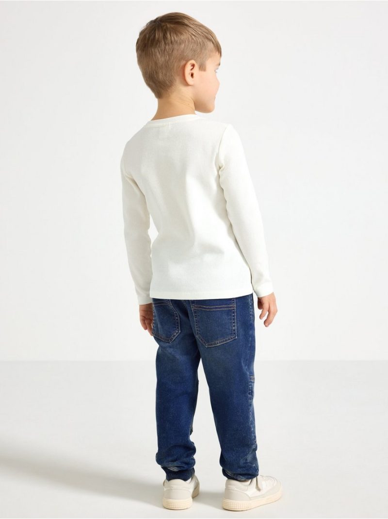 WILMER wide leg jeans in denim jersey with reinforced knees - 3001803-790