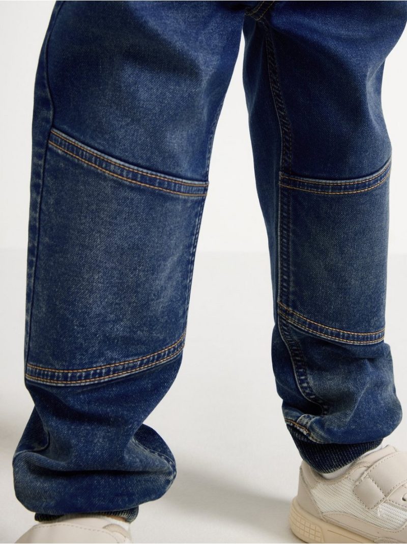 WILMER wide leg jeans in denim jersey with reinforced knees - 3001803-790