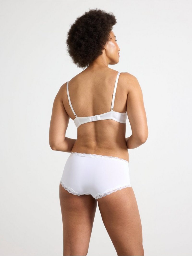 Regular waist briefs with lace trim - 3001868-70
