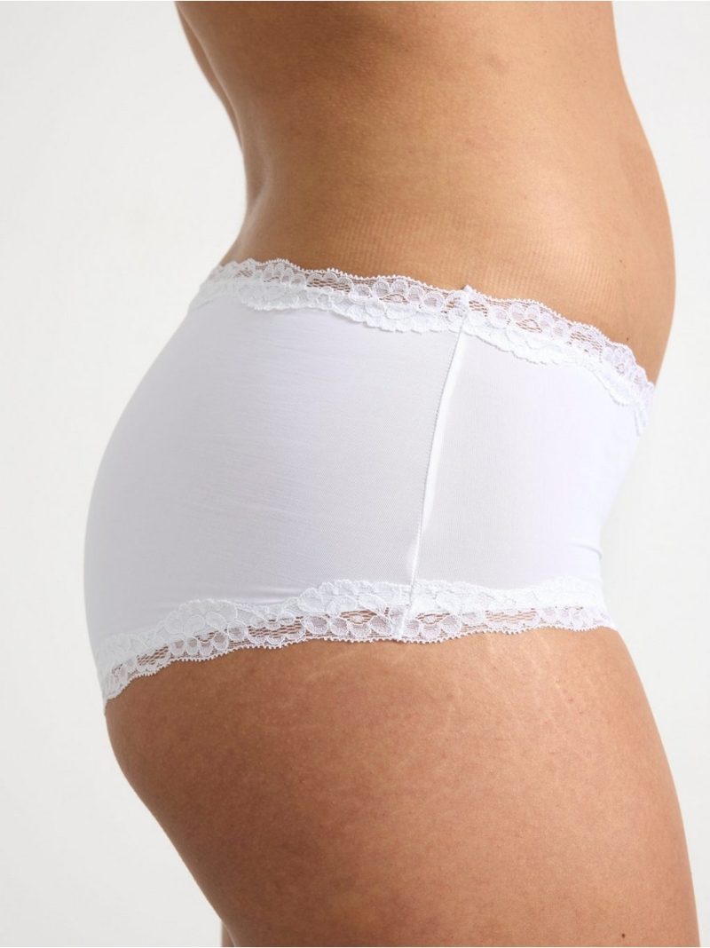 Regular waist briefs with lace trim - 3001868-70