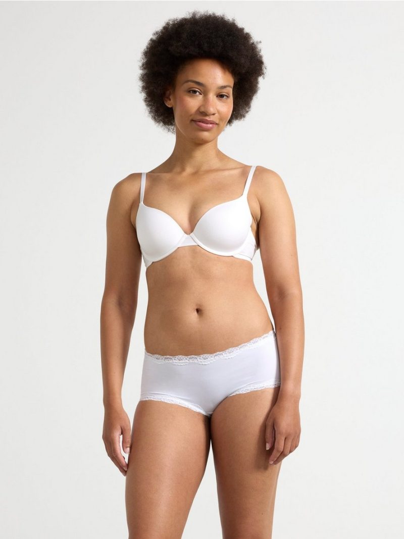 Regular waist briefs with lace trim - 3001868-70