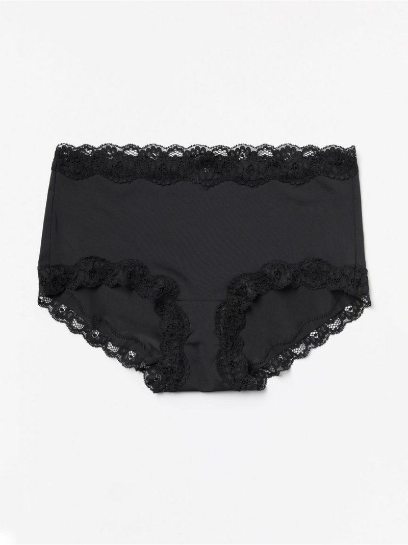 Regular waist briefs with lace trim - 3001868-80