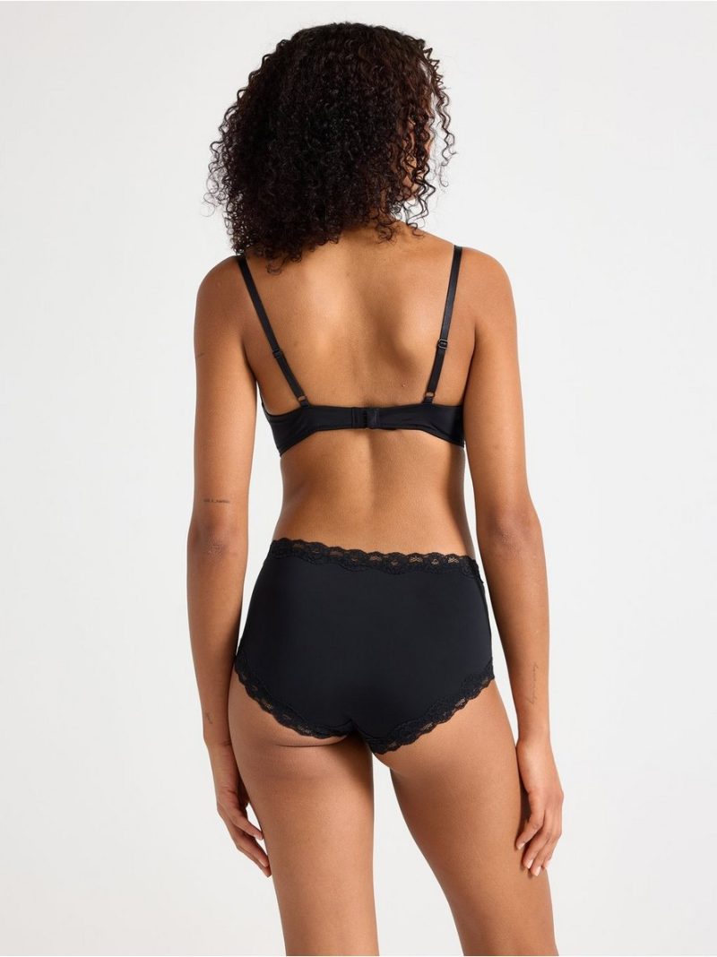 Regular waist briefs with lace trim - 3001868-80