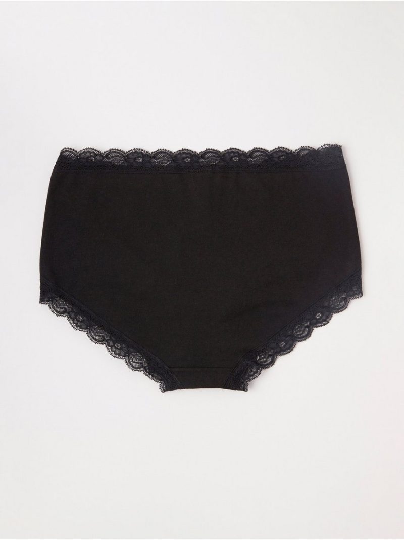 Regular waist brief with lace trim - 3001929-80