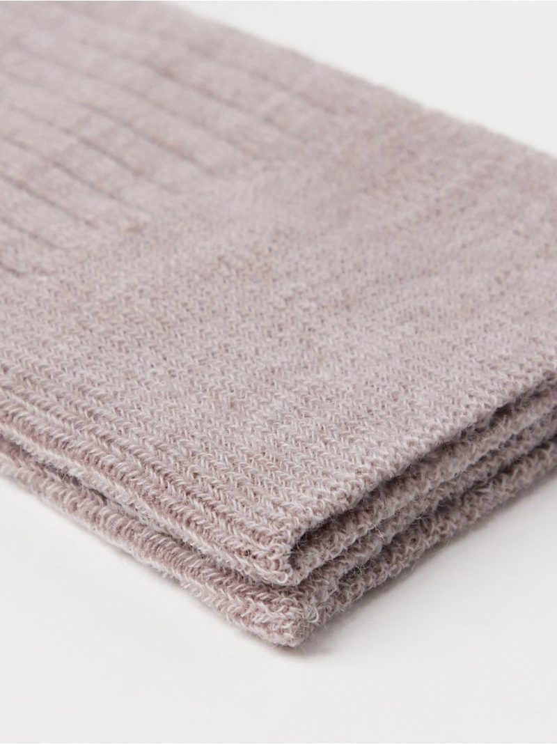 Ribbed knee-high socks in merino wool blend - 3002053-4959