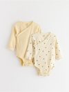 2-pack ribbed wrap bodysuits - 3002125-1877