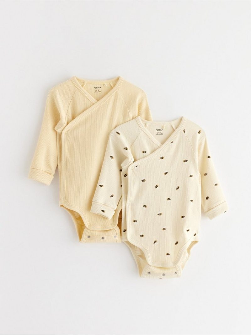 - 2-pack ribbed wrap bodysuits 2-pack ribbed wrap bodysuits - 3002125-1877