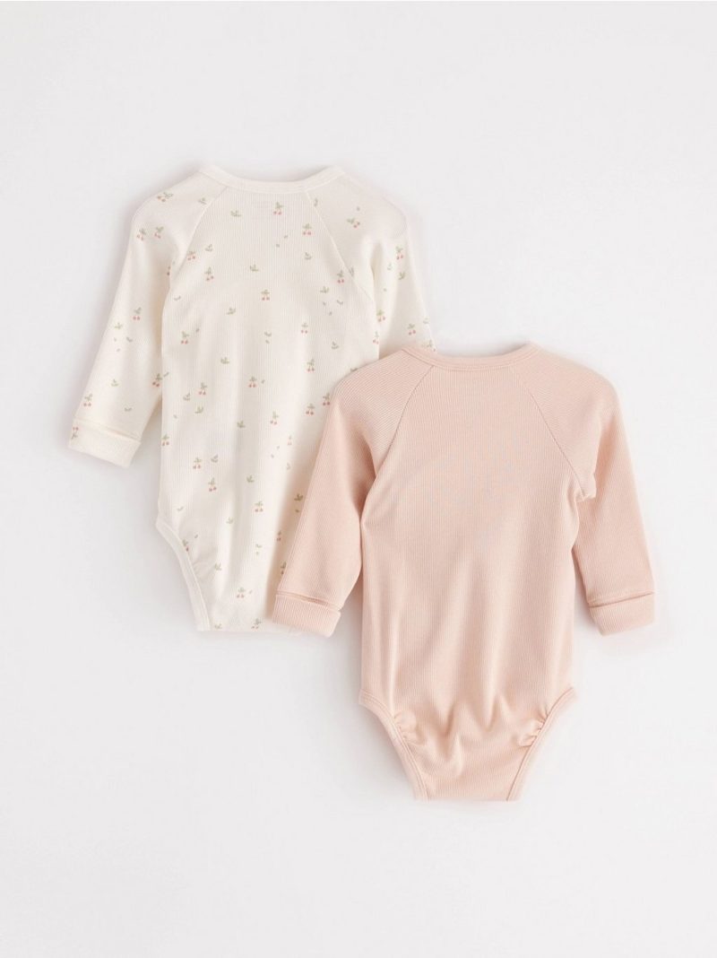 2-pack ribbed wrap bodysuits - 3002125-8160