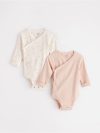 2-pack ribbed wrap bodysuits - 3002125-8160