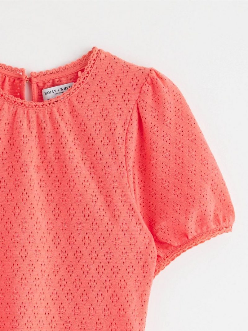 Short-sleeved peplum top - 3002331-6813