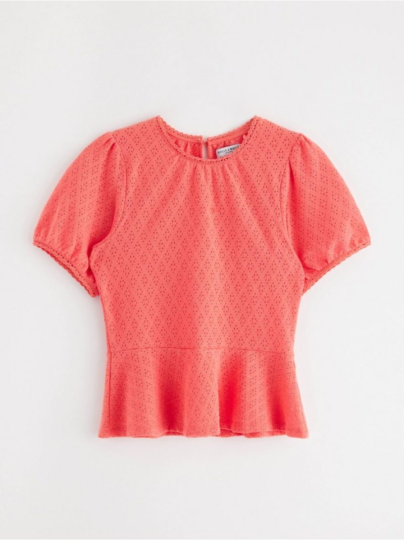 - Short-sleeved peplum top Short-sleeved peplum top - 3002331-6813