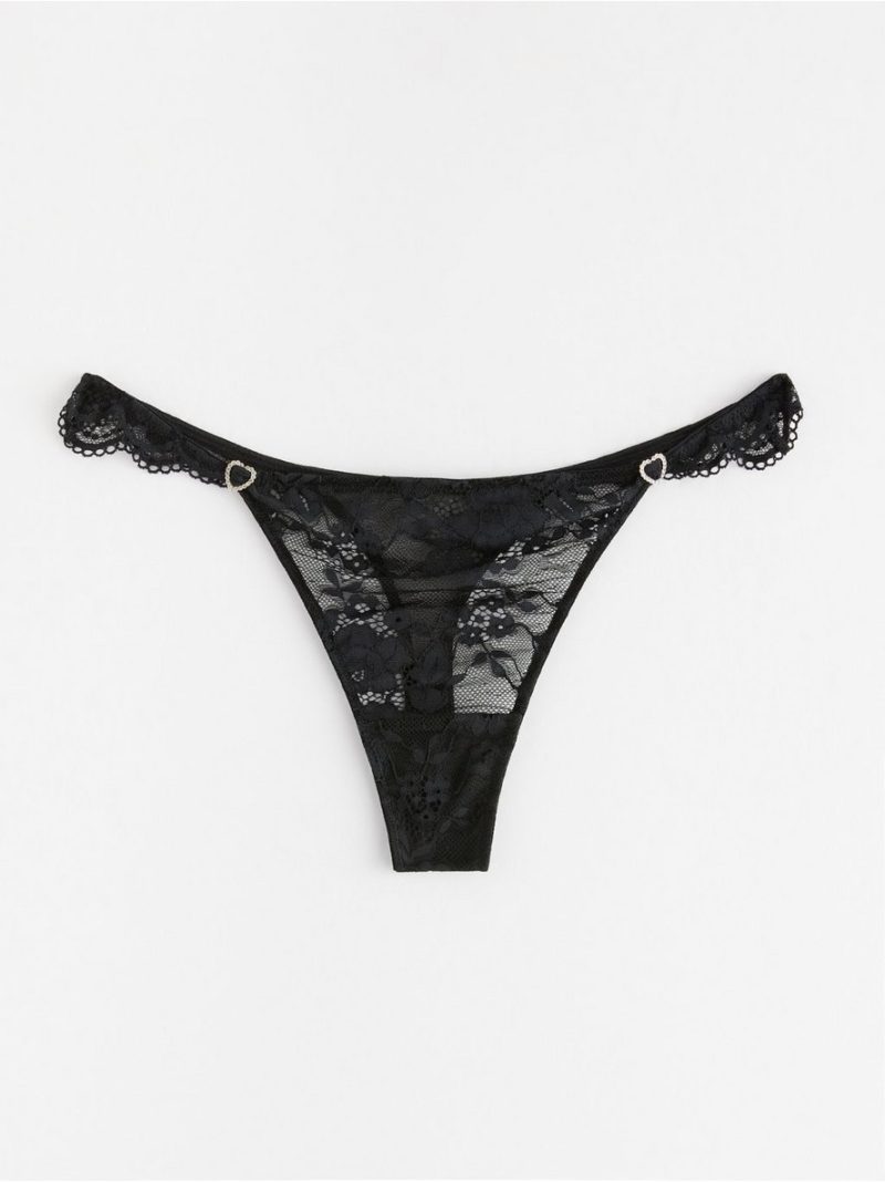 Thong in lace with low waist - 3003384-80