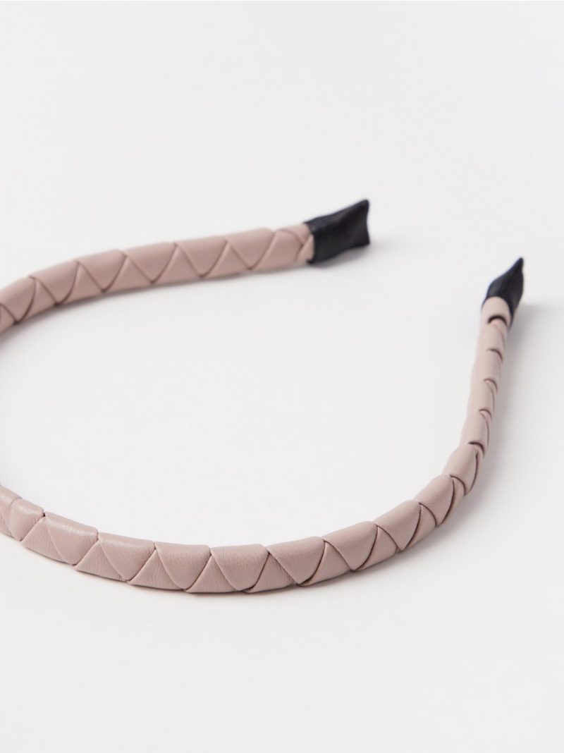 Braided alice band in imitation leather - 3004028-1452