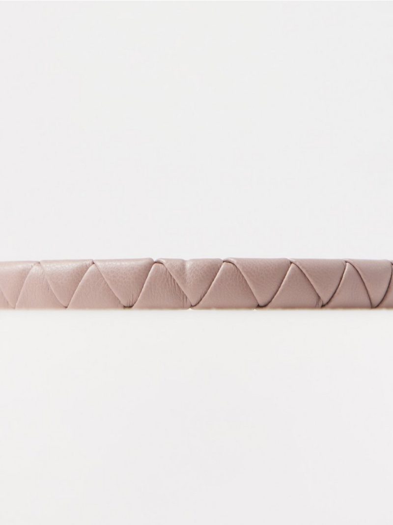 Braided alice band in imitation leather - 3004028-1452