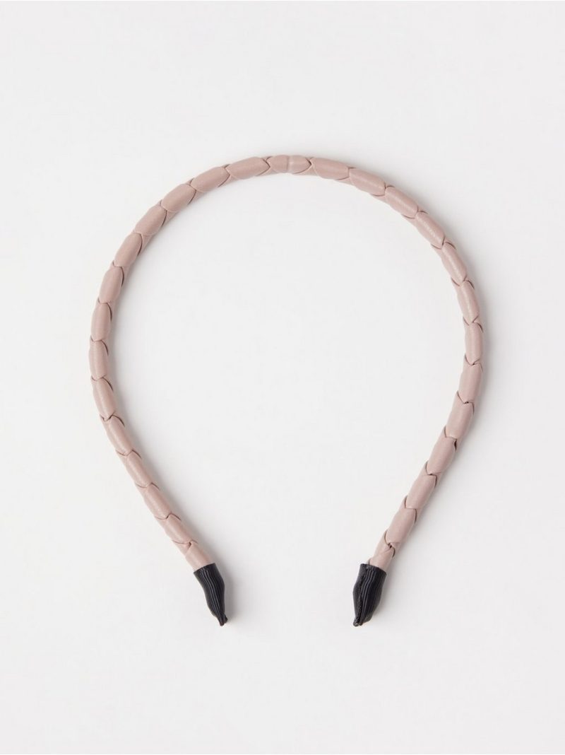 Braided alice band in imitation leather - 3004028-1452