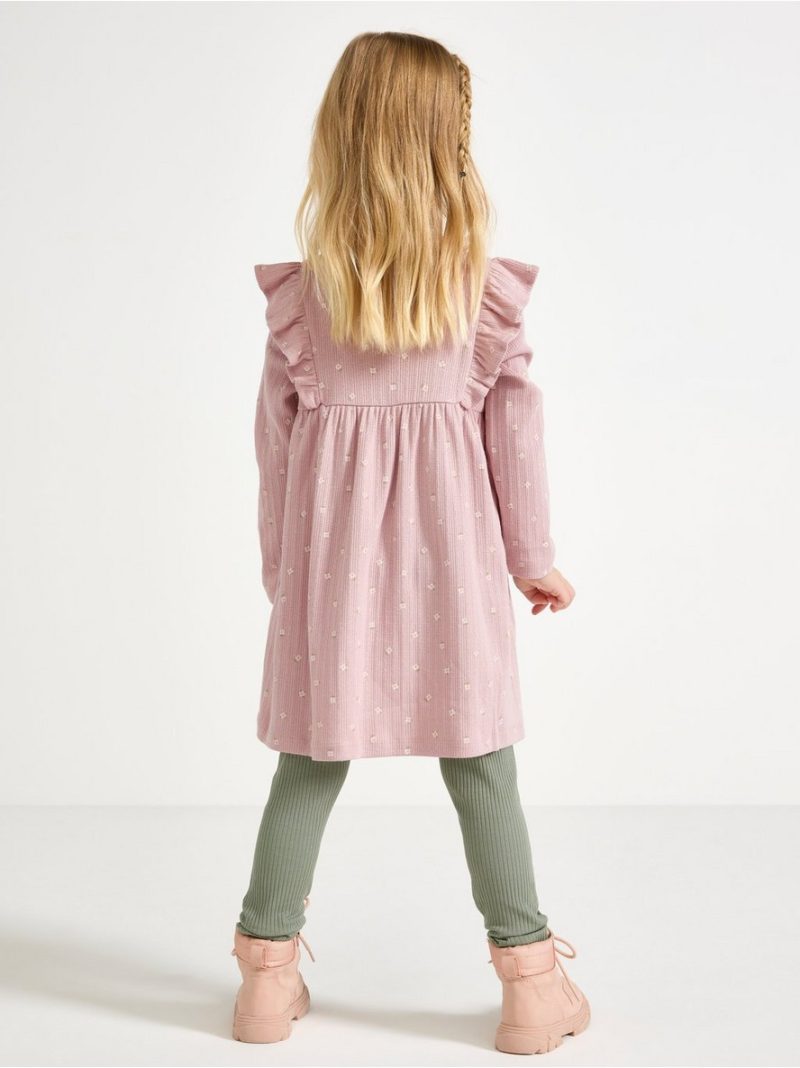Ribbed dress with frill - 3004164-7736