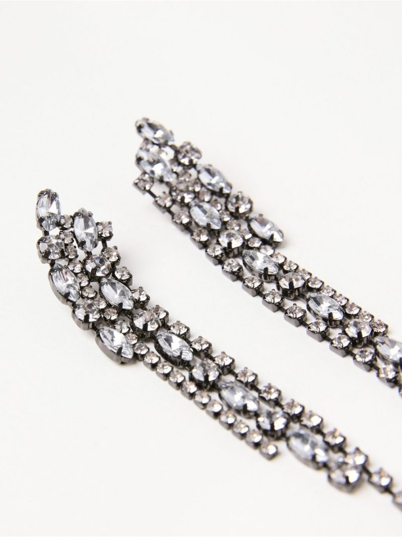 Earrings with rhinestones - 3004383-150