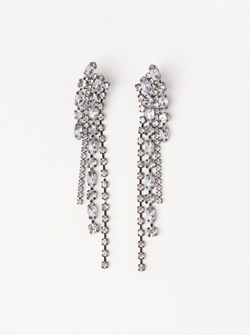 Earrings with rhinestones - 3004383-150