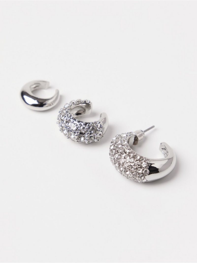 Earring with ear cuffs - 3004385-10