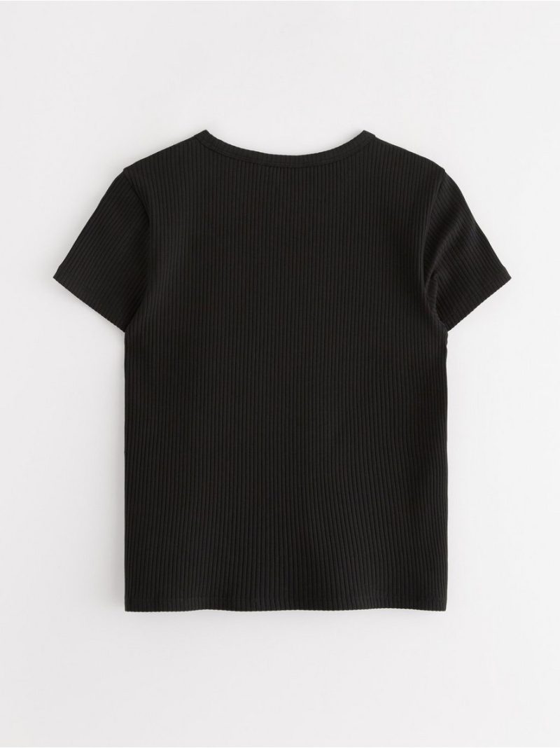Ribbed short-sleeved top - 3004388-80