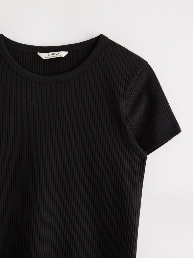 Ribbed short-sleeved top - 3004388-80