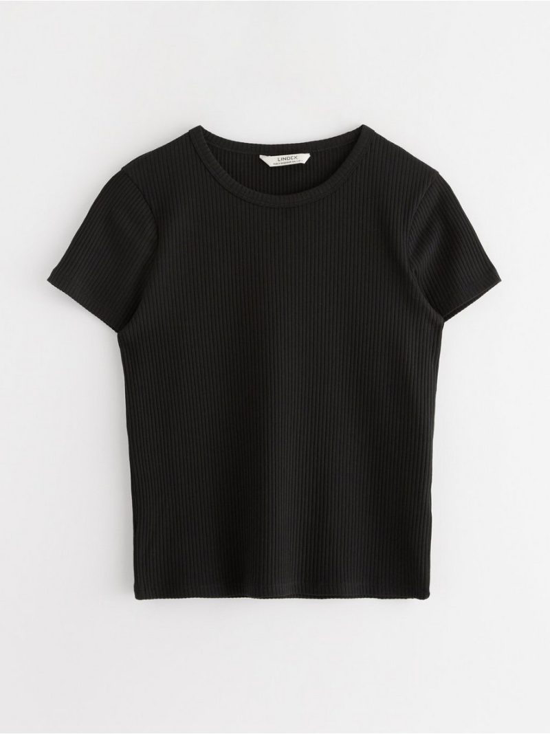 Ribbed short-sleeved top - 3004388-80